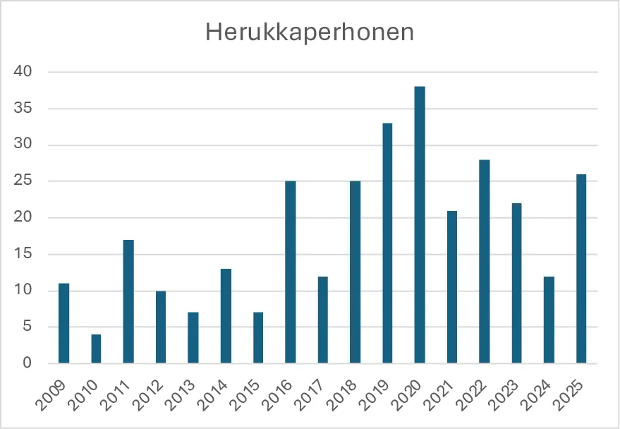 Herukkaperhosen havainnot