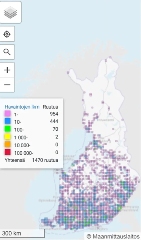 Hopeasinisiiven levinneisyys