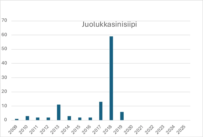 Juolukkasinisiiven havainnot