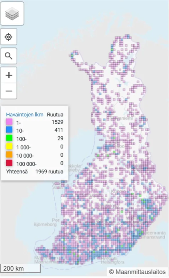 Ketosinisiiven levinneisyys