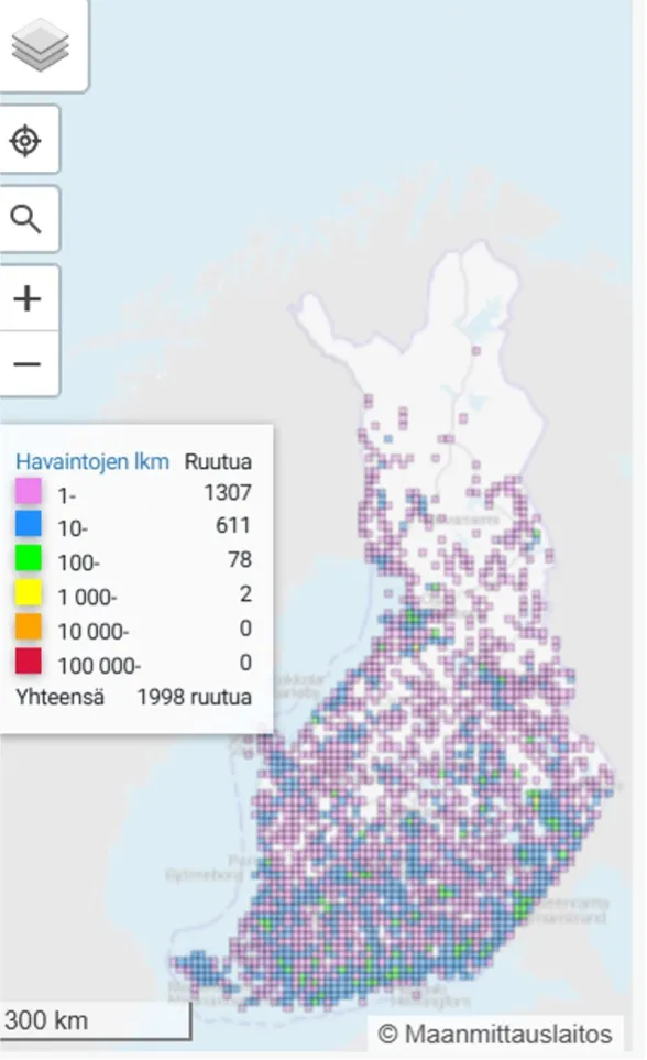 Loistokultasiiven levinneisyys