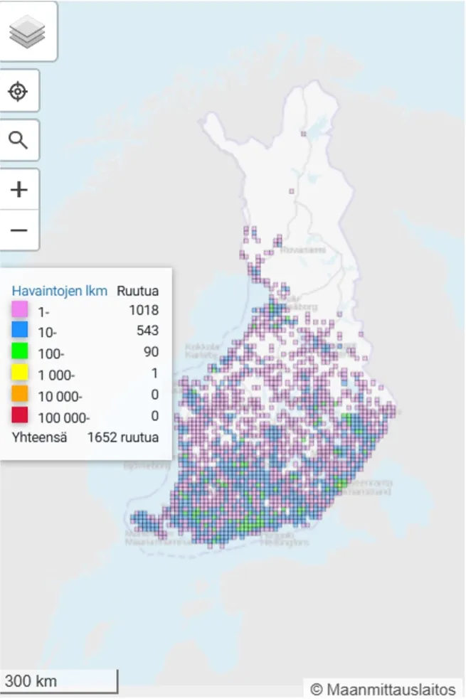 Piippopaksupään levinneisyys